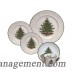 The Holiday Aisle Original Christmas Tree Dickens Embossed 20 Piece Place Setting Set THLA5710